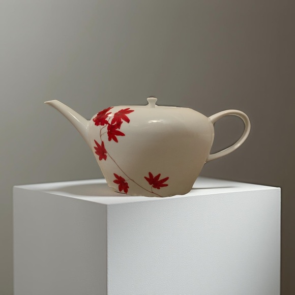 MIKASA PURE RED SL-134 TEAPOT COFFEE POT with lid excellent condition - Picture 7 of 10